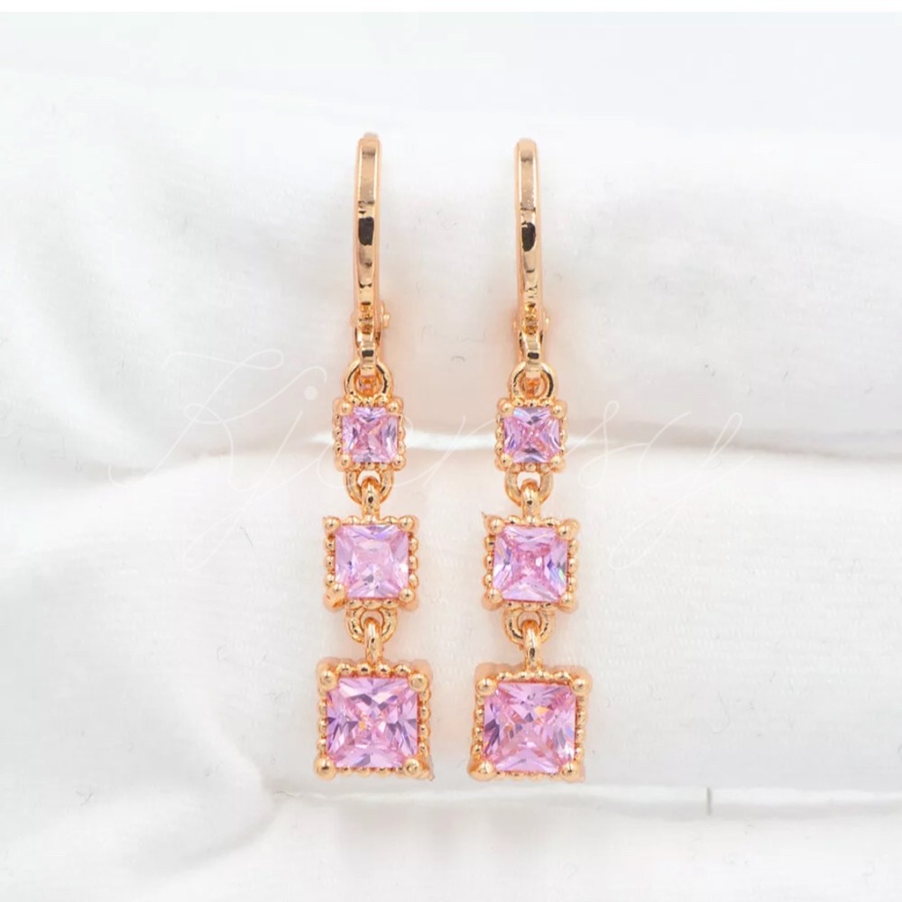 18k Gold Filled Pink Topaz Earrings